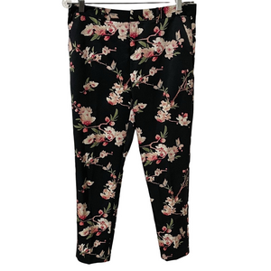 Joie Black Floral Silk Blend Pants Size 6